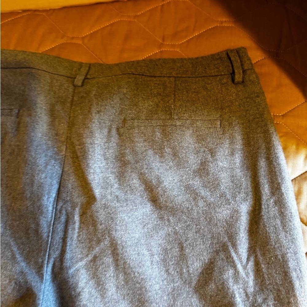 LL Bean Pants Classic Fit Cotton Tweed Flat Front Gray Straight Leg Women’s 18 - Picture 13 of 16